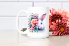 Pastel Vibrant Rabbit Half Made of Flowers | Sublimation | Product Image 2