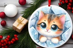 Round Christmass Ornament PNG Product Image 2