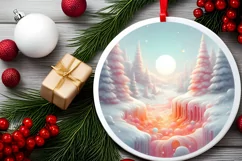 Pastel Christmas Candy Scene Sublimation PNG Product Image 2