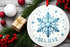 Round Christmas Ornament Sublimation|Clipart Product Image 2