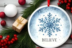 Round Christmas Ornament Sublimation|Clipart Product Image 1
