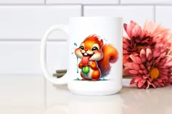 Funny Cute Squirrel Smiling with Tongue Out | Watercolor Product Image 2