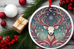 Round Christmas Ornament Sublimation|Clipart Product Image 2