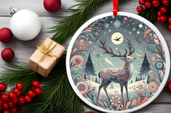 Round Christmass Ornament PNG Product Image 2