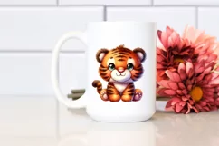 Colorful Brownish Plush Tiger Watercolor | Sublimation | Product Image 2