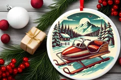 Round Christmas Ornament Sublimation|Clipart Product Image 1