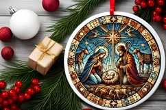 Round Christmas Ornament Sublimation|Clipart Product Image 1