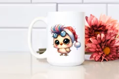 a Pastel Baby Chicken PNG with Santa Hat Product Image 2