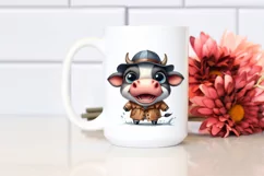 Cow Hat Standing Wearing Raincoat Excited Clipart Product Image 2