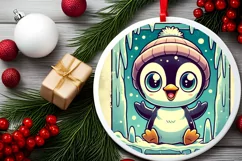 Round Christmas Ornament Sublimation|Clipart Product Image 1