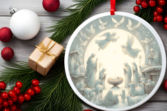 Round Christmass Ornament PNG Product Image 2