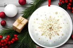 Round Christmas Ornament Sublimation|Clipart Product Image 2