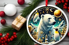 Round Christmas Ornament Sublimation|Clipart Product Image 1