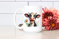 Cow Portrait Big Eyes Enthusiastic Daisy Clipart Product Image 2