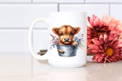 Highland Cow Surrounded by Flowers, High-Res PNG Product Image 2