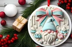 Round Christmas Ornament Sublimation|Clipart Product Image 1