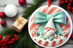 Round Christmas Ornament Sublimation|Clipart Product Image 1