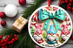 Round Christmas Ornament Sublimation|Clipart Product Image 1