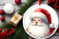 Pastel Santa Christmas Sticker Sublimation PNG Product Image 2