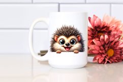 Colorful Funny Peeking Hedgehog Clipart Product Image 2