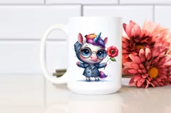 Baby Unicorn with Sunglasses and Raincoat | Sublimation | Product Image 2