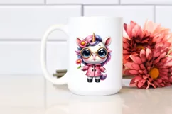 Baby Unicorn with Sunglasses and Raincoat | Sublimation | Product Image 2