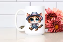 Cat Party Hat Farm Jeans Standing Boots Proud Clipart Product Image 2