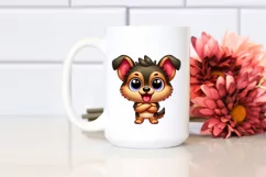 Colorful German Shepherd Baby Macaw Clipart Product Image 2