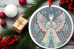 Round Christmas Ornament Sublimation|Clipart Product Image 1