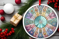 Round Christmas Ornament Sublimation|Clipart Product Image 1