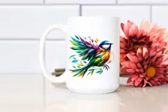 Vibrant Watercolor Bird, High-Res PNG Product Image 2