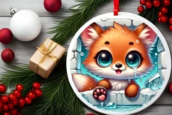 Round Christmas Ornament Sublimation|Clipart Product Image 2