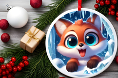 Round Christmass Ornament PNG Product Image 2