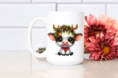 a Baby Cow PNG with Reindeer Horns Product Image 2