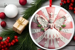 Round Christmas Ornament Sublimation|Clipart Product Image 2
