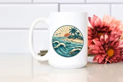 Vintage Beach Island Sunglasses Clipart Product Image 2