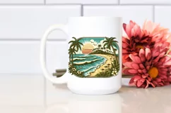 Vintage Beach Island Sunglasses Clipart Product Image 2