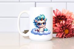 Cute Baby Unicorn Poses as Johny Bravo Clipart Product Image 2