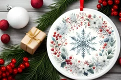Round Christmas Ornament Sublimation|Clipart Product Image 2
