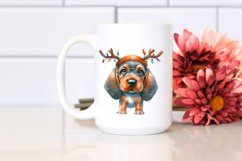 a Vibrant Baby Bloodhound PNG with Reindeer Horns Product Image 2