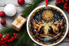 Round Christmass Ornament PNG Product Image 2