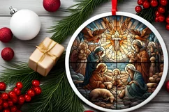 Round Christmas Ornament Sublimation|Clipart Product Image 2