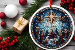 Round Christmas Ornament Sublimation|Clipart Product Image 2