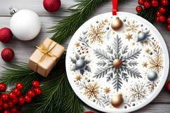 Round Christmass Ornament PNG Product Image 2