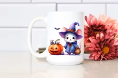 cute Halloween Baby Mouse with Scenery Clipart Product Image 2