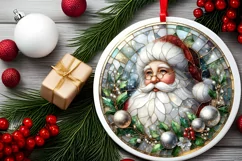 Round Christmas Ornament Sublimation|Clipart Product Image 2