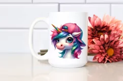 Expressive Unicorn with Cool Haircut PNG Product Image 2