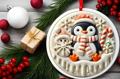 Round Christmas Ornament Sublimation|Clipart Product Image 1