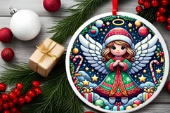 Round Christmas Ornament Sublimation|Clipart Product Image 2