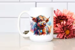Colorful Baby Highland Cow with Gemstone Product Image 2